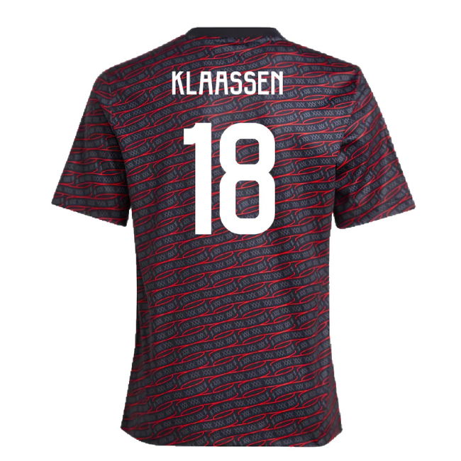 2024-2025 Ajax Pre Match Shirt (Black) - Kids (Klaassen 18)