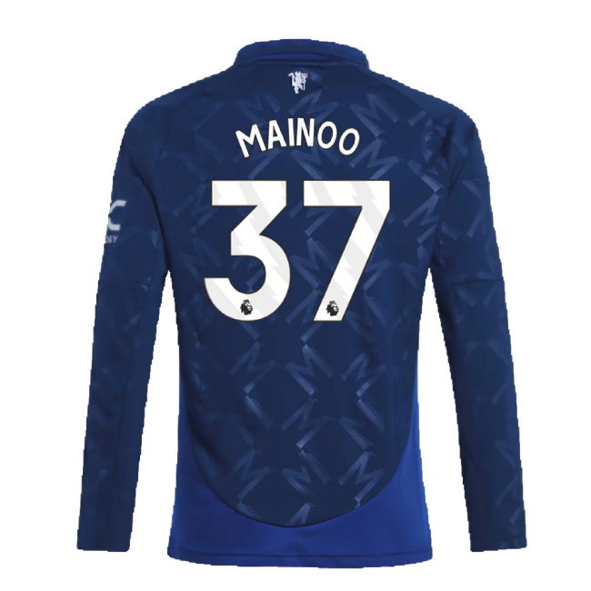 2024-2025 Man Utd Long Sleeve Away Shirt (Kids) (Mainoo 37)