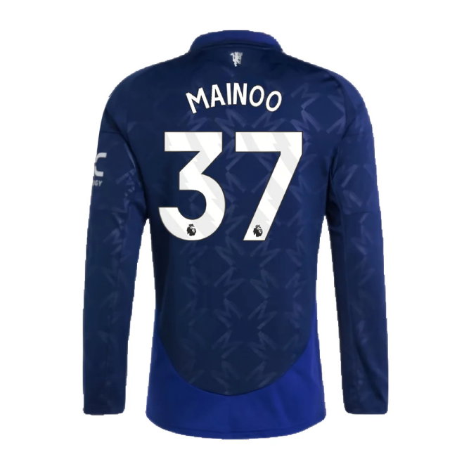 2024-2025 Man Utd Long Sleeve Away Shirt (Mainoo 37)