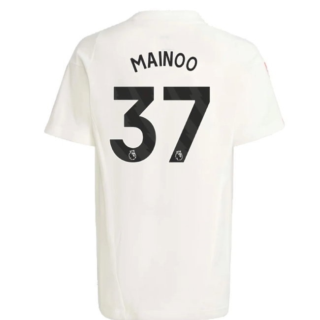 2023-2024 Man Utd Training Tee (White) - Kids (Mainoo 37)