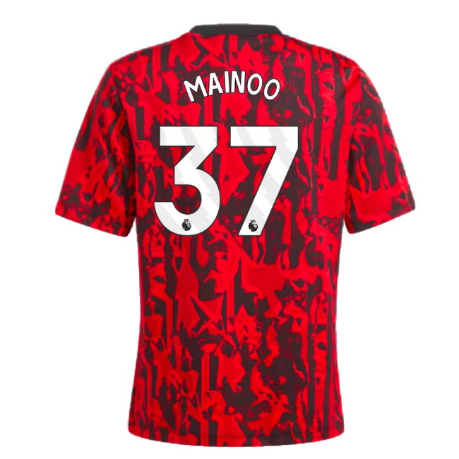 2023-2024 Man Utd Pre-Match Shirt (Red) - Kids (Mainoo 37)
