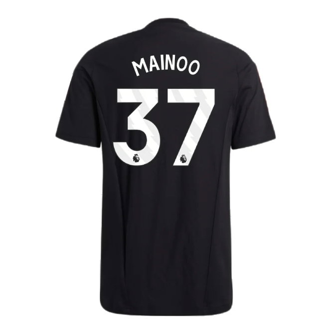 2023-2024 Man Utd Training Tee (Black) (Mainoo 37)