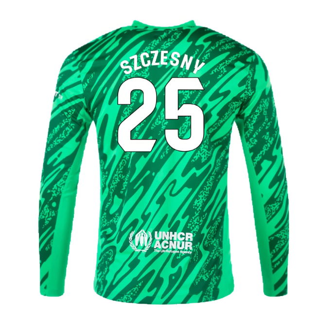 2024-2025 Barcelona Home Goalkeeper Shirt (Green) (Szczesny 25)
