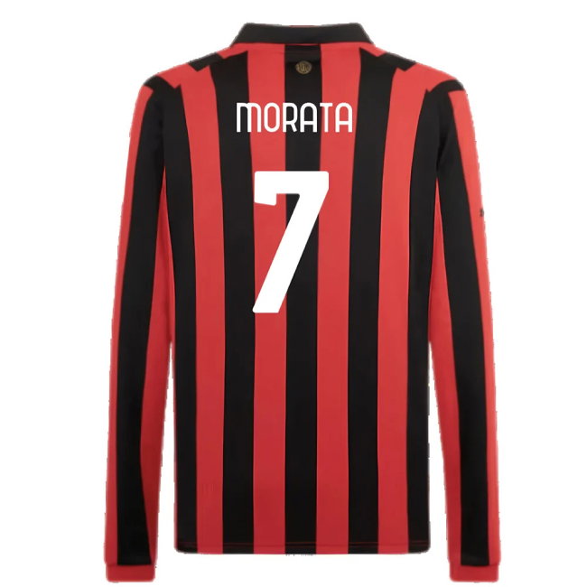 AC Milan 125th Authentic Shirt LS (Black-Red) (Morata 7)