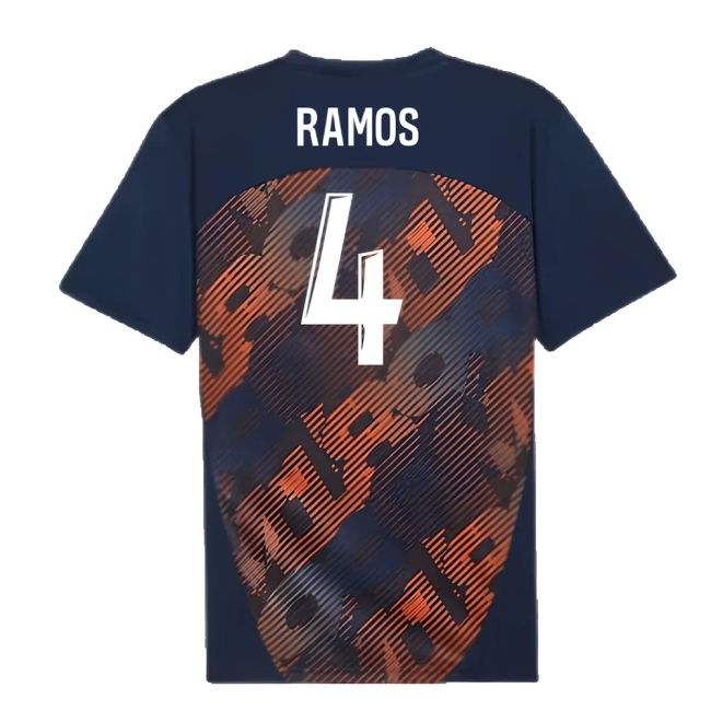 2024-2025 Marseille Pre-Match Shirt (Club Navy) (Ramos 4)