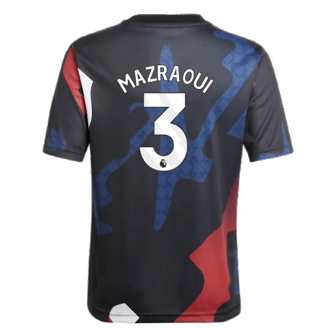 2024-2025 Man Utd Pre-Match Jersey (Black) - Kids (Mazraoui 3)