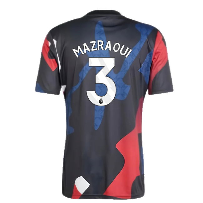2024-2025 Man Utd Pre-Match Jersey (Black) (Mazraoui 3)