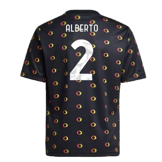 2024-2025 Juventus Pre-Match Shirt (Black) - Kids (Alberto 2)