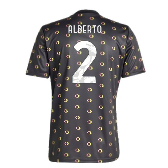 2024-2025 Juventus Pre-Match Shirt (Black) (Alberto 2)