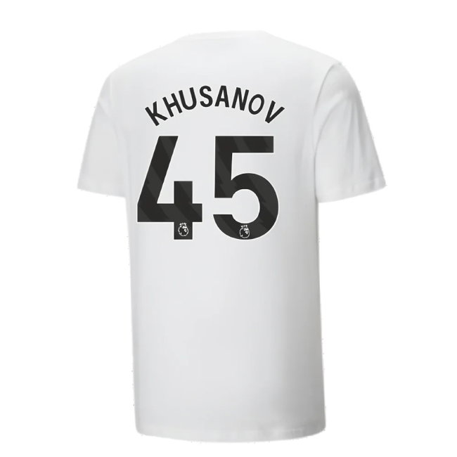 2024-2025 Man City ftblCulture Tee (White) (Khusanov 45)
