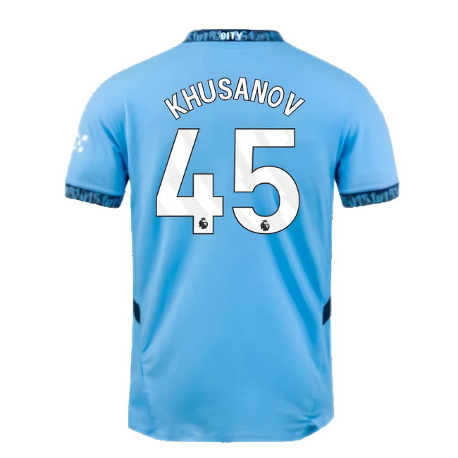 2024-2025 Man City Home Authentic Shirt with packaging (Khusanov 45)