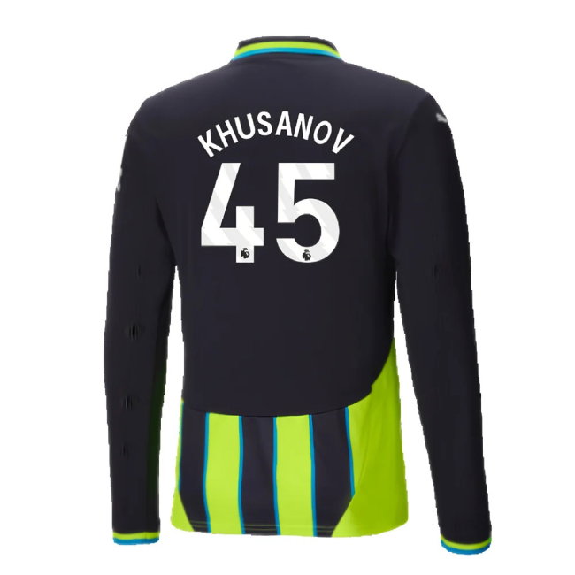 2024-2025 Man City Away Long Sleeve Shirt (Khusanov 45)