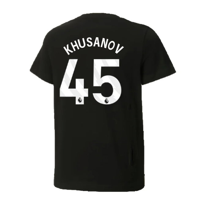 2024-2025 Man City ftblCulture Tee (Black) (Khusanov 45)