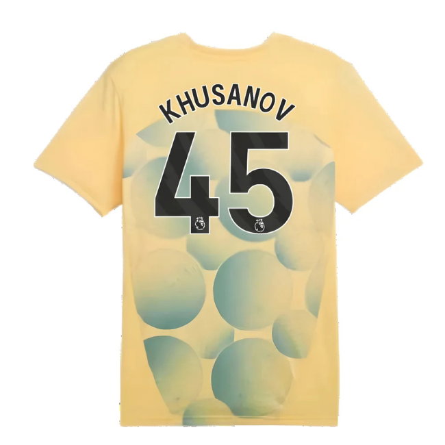 2024-2025 Man City Prematch SS Shirt (Flaxen) - Kids (Khusanov 45)