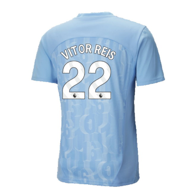 2024-2025 Man City Prematch SS Shirt (Light Blue) (Vitor Reis 22)