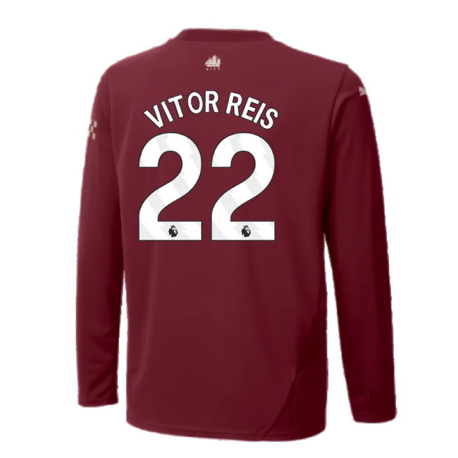 2024-2025 Man City Third Long Sleeve Shirt (Kids) (Vitor Reis 22)