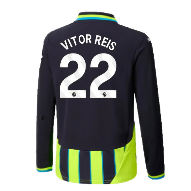 2024-2025 Man City Away Long Sleeve Shirt (Kids) (Vitor Reis 22)