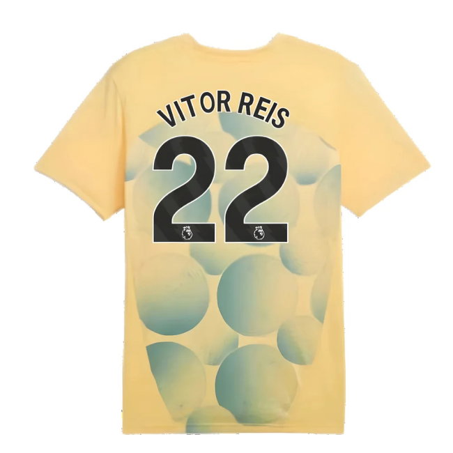 2024-2025 Man City Prematch SS Shirt (Flaxen) - Kids (Vitor Reis 22)