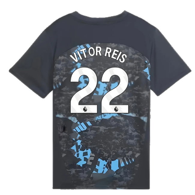 2024-2025 Man City Prematch SS Jersey (Strong Gray) - Kids (Vitor Reis 22)