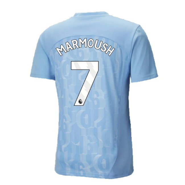 2024-2025 Man City Prematch SS Shirt (Light Blue) (Marmoush 7)