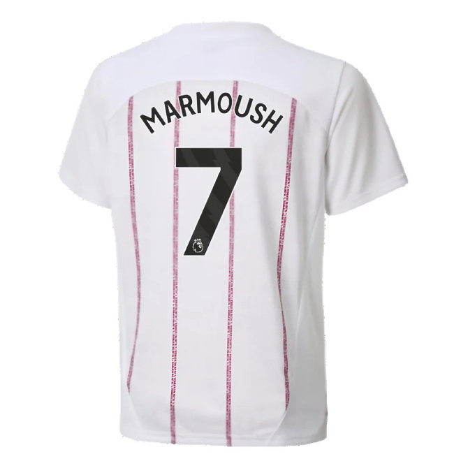 2024-2025 Man City Prematch SS Jersey (White) - Kids (Marmoush 7)