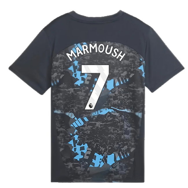 2024-2025 Man City Prematch SS Jersey (Strong Gray) - Kids (Marmoush 7)