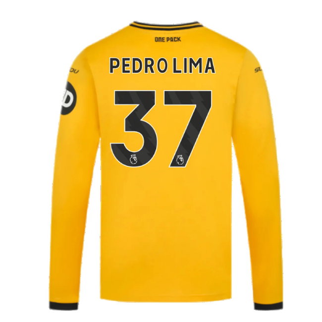 2024-2025 Wolves Long Sleeve Home Shirt (Pedro Lima 37)