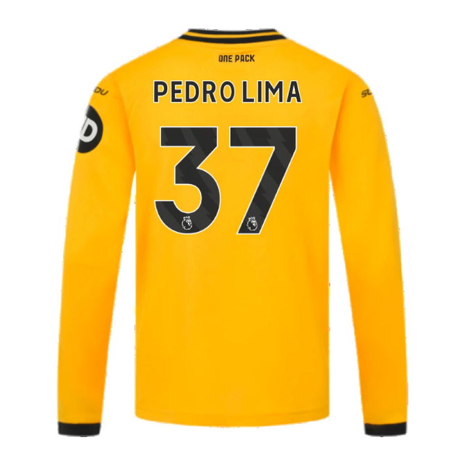 2024-2025 Wolves Long Sleeve Home Shirt (Kids) (Pedro Lima 37)
