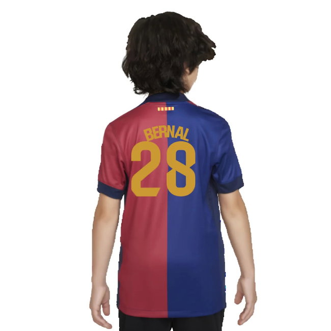 2024-2025 Barcelona Home Shirt (Sponsorless) - Kids (Bernal 28)