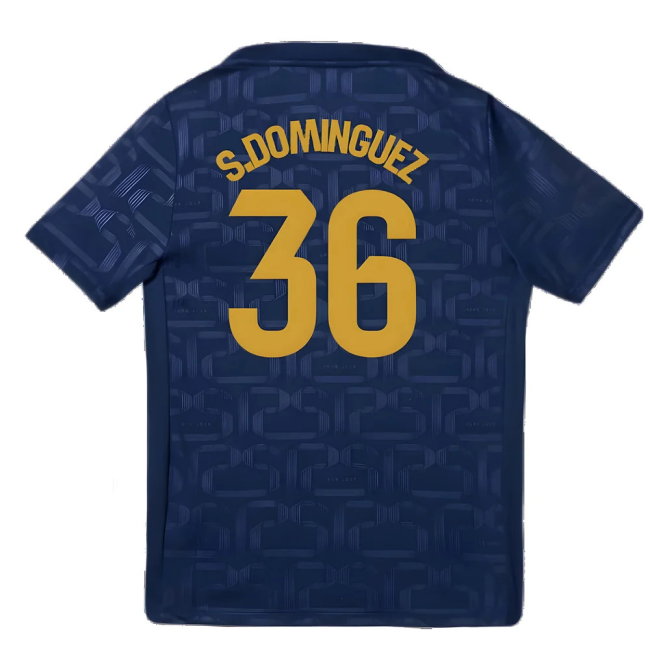 2024-2025 Barcelona Pre-Match Training Shirt (Navy) - Kids (S.Dominguez 36)