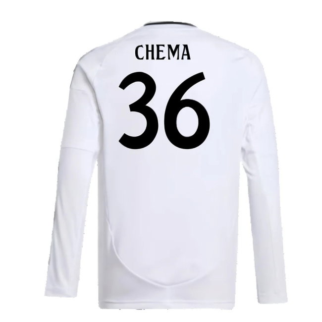 2024-2025 Real Madrid Long Sleeve Home Shirt (Kids) (Chema 36)