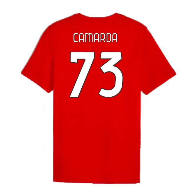 2024-2025 AC Milan ftblCulture Tee (Red) (Camarda 73)