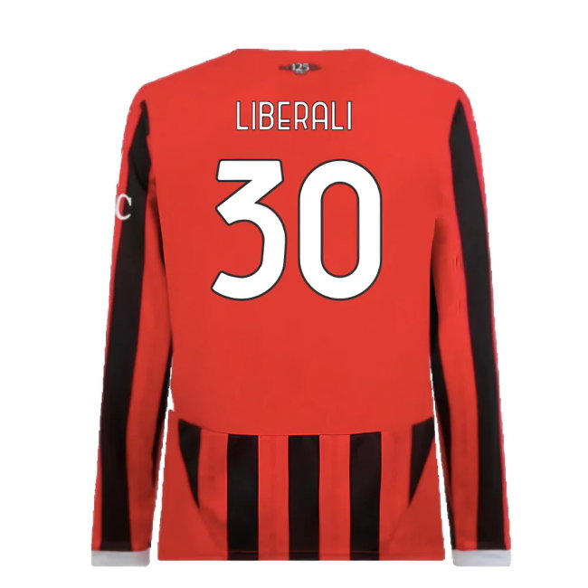 2024-2025 AC Milan Home Long Sleeve Shirt (Liberali 30)