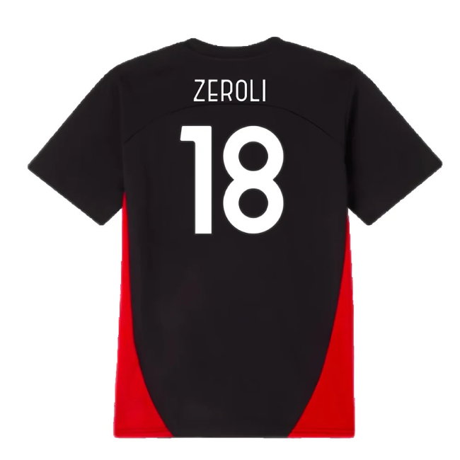 2024-2025 AC Milan Training Shirt (Black) - Kids (Zeroli 18)