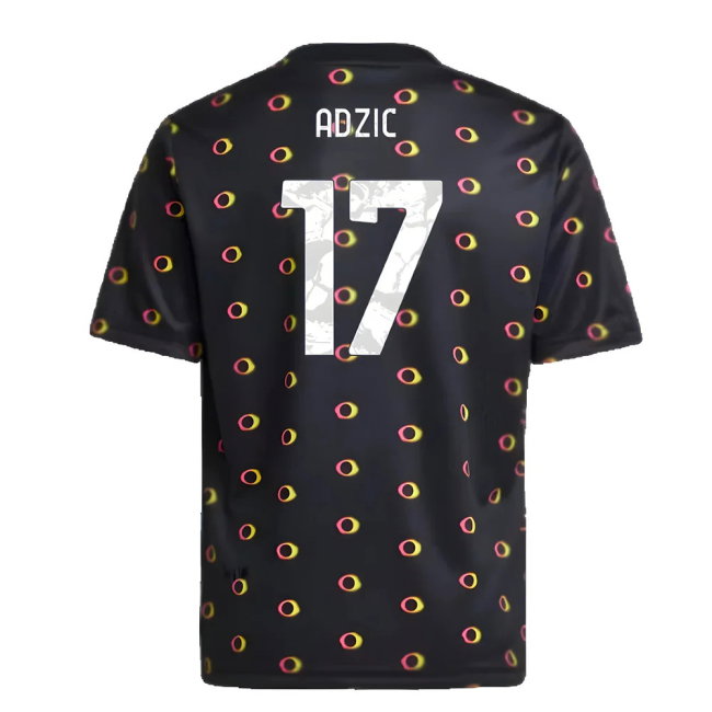2024-2025 Juventus Pre-Match Shirt (Black) - Kids (Adzic 17)