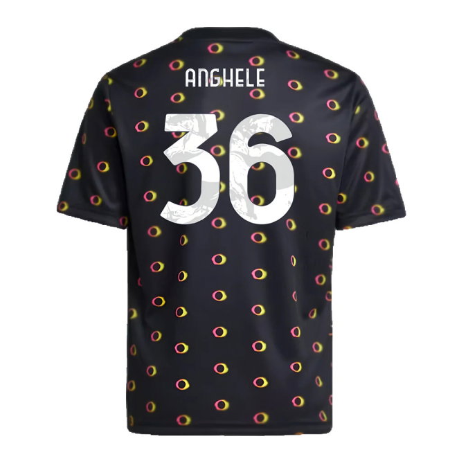 2024-2025 Juventus Pre-Match Shirt (Black) - Kids (Anghele 36)
