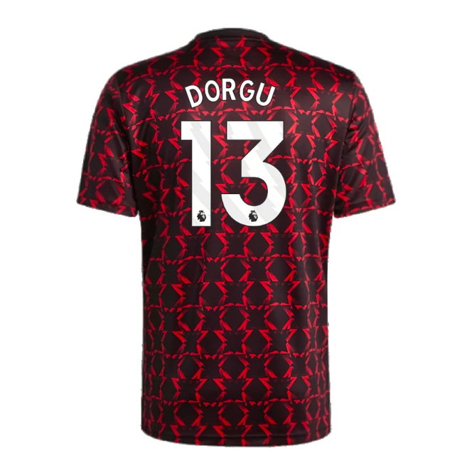 2024-2025 Man Utd Pre-Match Shirt (Black) (Dorgu 13)