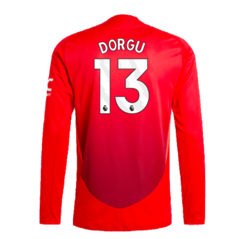 2024-2025 Man Utd Authentic Long Sleeve Home Shirt (Dorgu 13)