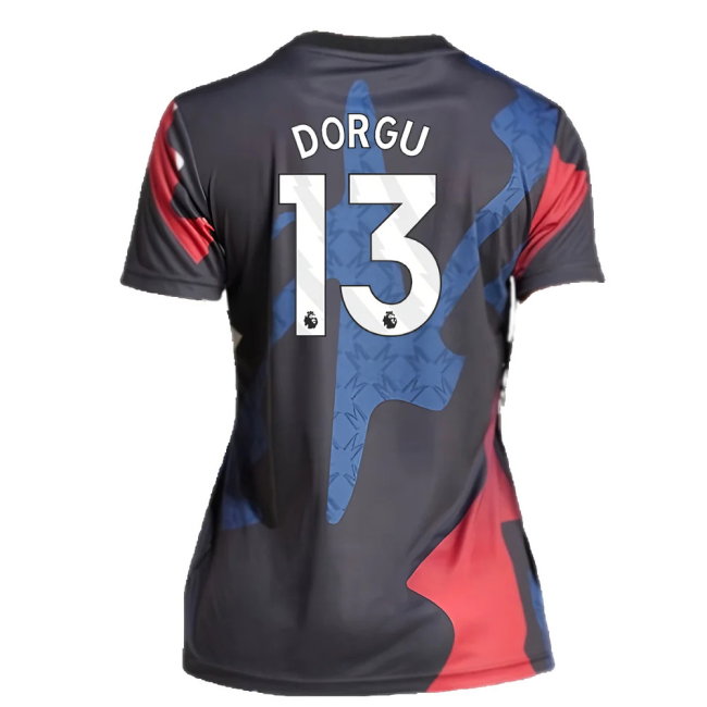 2024-2025 Man Utd Pre-Match Shirt (Black) - Womens (Dorgu 13)