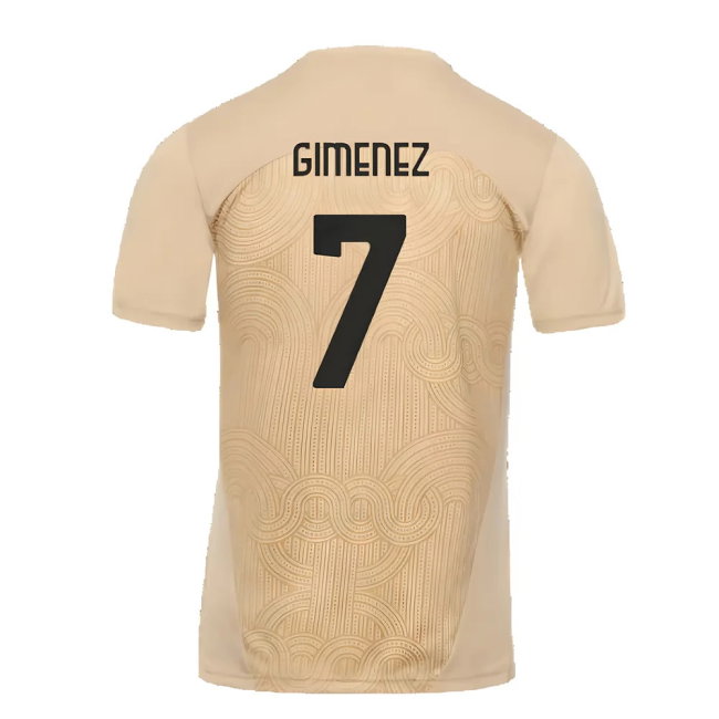 2024-2025 AC Milan Pre-Match Shirt (Putty) (Gimenez 7)