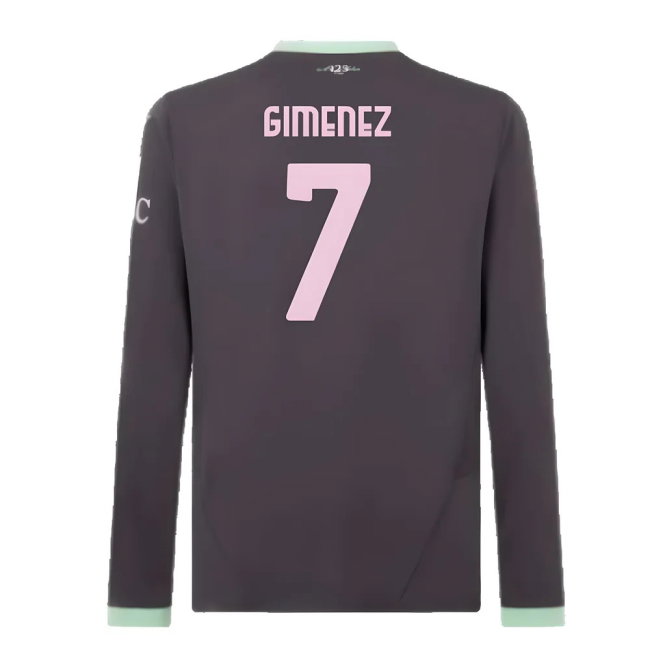 2024-2025 AC Milan Third Long Sleeve Shirt (Gimenez 7)