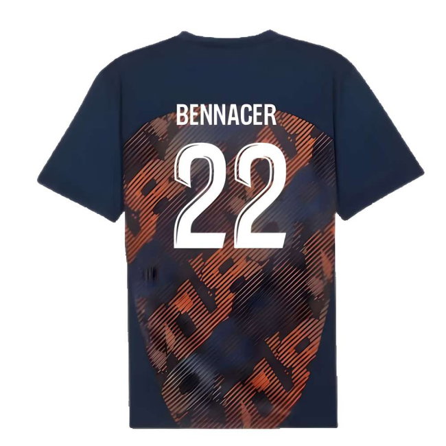 2024-2025 Marseille Pre-Match Shirt (Club Navy) (Bennacer 22)