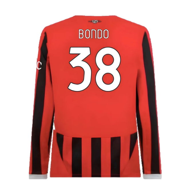 2024-2025 AC Milan Home Long Sleeve Shirt (Bondo 38)