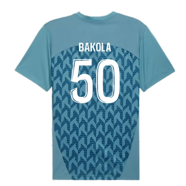 2024-2025 Marseille Pre-Match Shirt (Bold Blue) (Bakola 50)