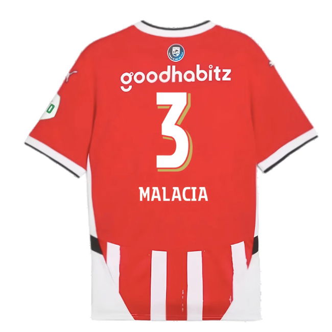 2024-2025 PSV Eindhoven Home Shirt (Malacia 3)