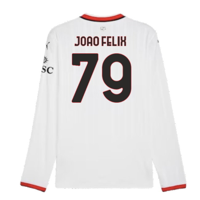 2024-2025 AC Milan Away Long Sleeve Shirt (Joao Felix 79)