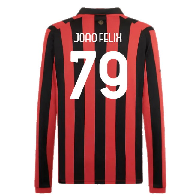 AC Milan 125th Authentic Shirt LS (Black-Red) (Joao Felix 79)