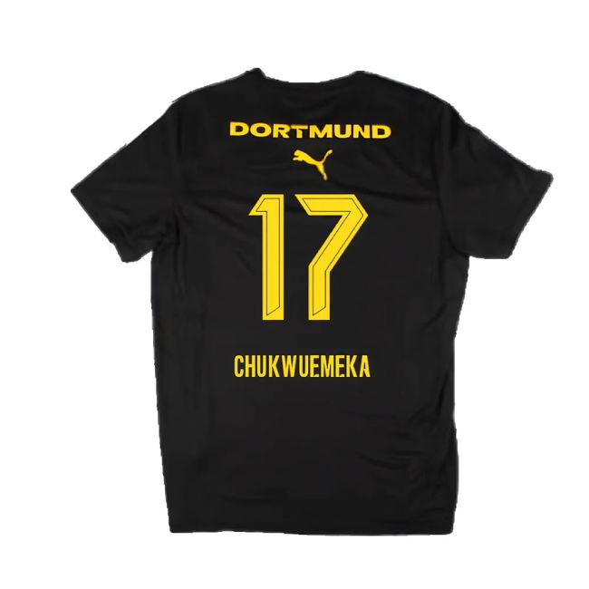 2024-2025 Borussia Dortmund Casuals Tee (Black) (Chukwuemeka 17)