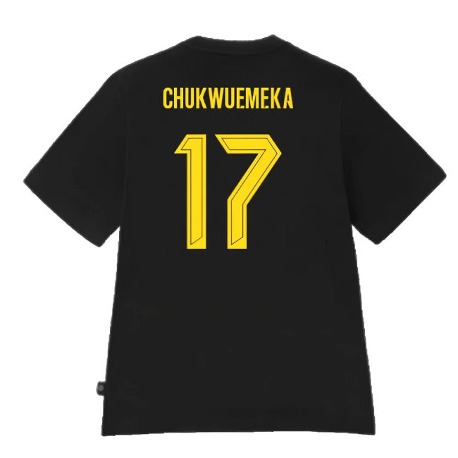 2024-2025 Borussia Dortmund ESS Tee (Black) (Chukwuemeka 17)