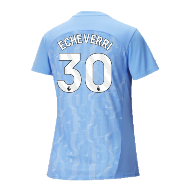 2024-2025 Man City Prematch SS Shirt (Light Blue) - Womens (Echeverri 30)